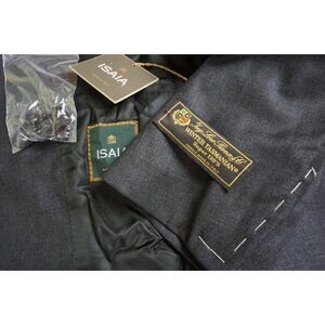 Isaia Enrico Solid Gray Loro Piana S120s Wool 2 Pc Suit Jacket Pants Sz 46R NEW